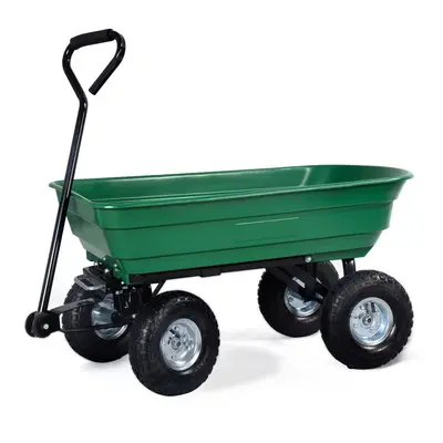 Garden Dump Cart 75L kg Wheelbarrow Tipping Trolley Utility Truck