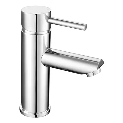 Minimalist Round Mono Basin Mixer Tap & Push Button Waste - Chrome