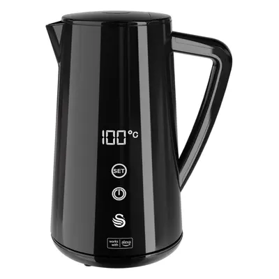 Swan SK14650BLKN Alexa Smart Kettle, LED Touch Display, Keep Warm Function, Stainless Steel Insu