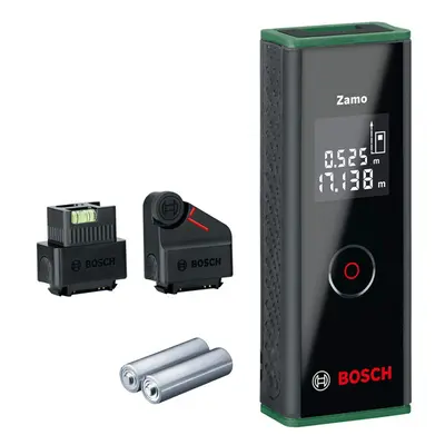 Bosch laser measure Zamo with Wheel & Line-Laser Adapter (easy & precise measurement up to 20m, 