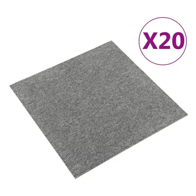 vidaXL 20x Carpet Floor Tiles mÂ² 50x50 cm Grey Flooring Mat Bedroom Office