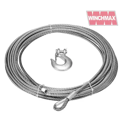 WINCHMAX Winch Wire Rope 25m x 14mm with 1/2 inch Clevis Hook.