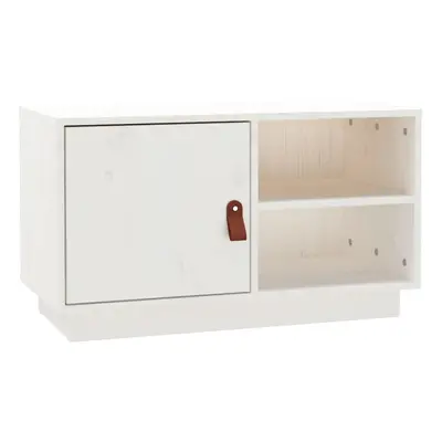 (White) vidaXL Solid Wood Pine TV Cabinet TV Console Media Unit Cabinet Multi Colours