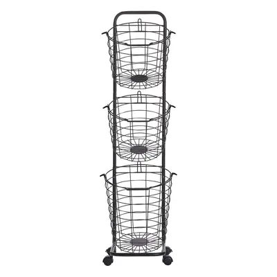 3 Tier Metal Wire Basket Stand Black AYAPAL