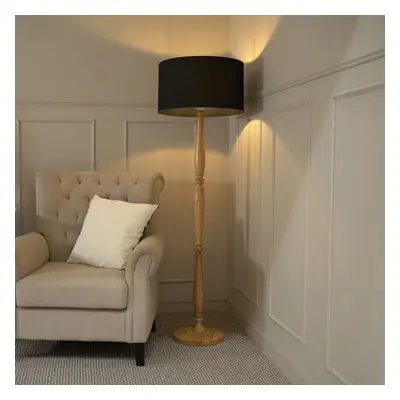 ValueLights Victoria Light Wood Traditional Stem Floor Lamp Base