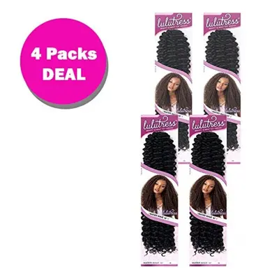 Sensationnel Lulutress Crochet Braid Water Wave (4-Pack) (#1B Off Black)