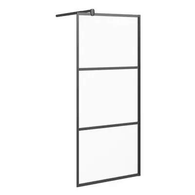 (black, x cm) vidaXL Walk-in Shower Wall with ESG Glass Bathroom Screen Shower Partition