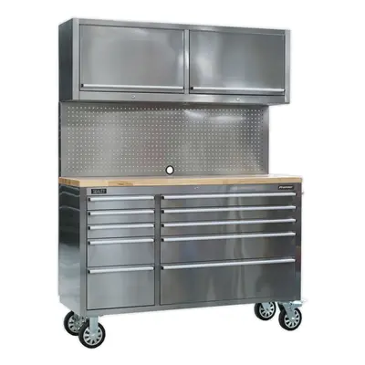 Sealey Ap5520Ss Mobile Stainless Steel Tool Cabinet Drawer Wall Cupboards