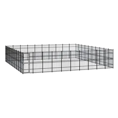 vidaXL Outdoor Dog Kennel Steel Outdoor Puppy Enclosure Dog Pet Supply Cage