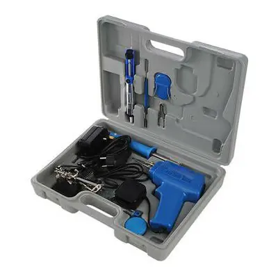 9 Piece Electric Soldering Kit 100W Gun 30W Iron Wire Stand Case Sucker