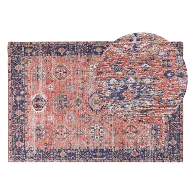 Cotton Area Rug x cm Red and Blue KURIN