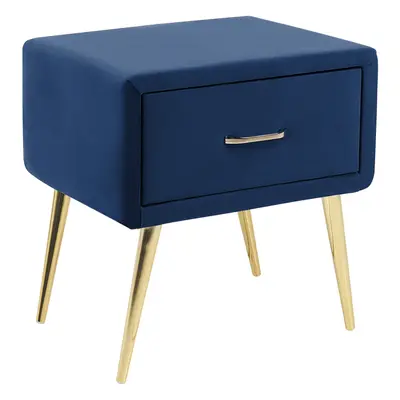 Bedside Table FLAYAT Velvet Navy Blue