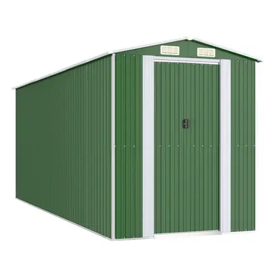 (192 x x cm (L x W x H)) vidaXL Garden Shed Galvanised Steel Outdoor Tool Storage Patio Lawn Too