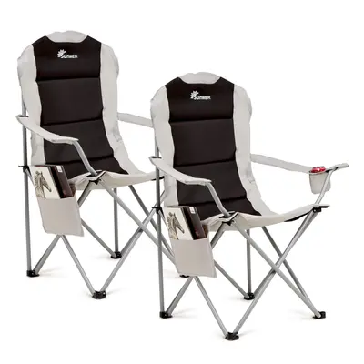 SUNMER Padded Camping Chairs with Cup Holder and Side Pockets