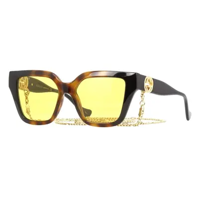 Gucci -GG1023S-004 Women's Sunglasses Havana/Black/Yellow