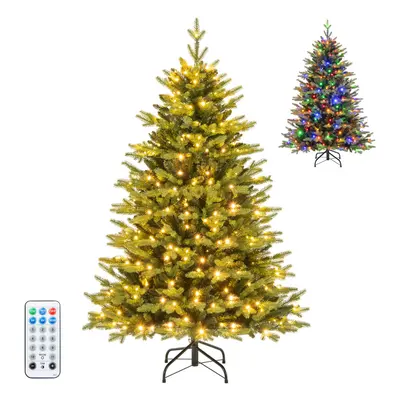 5 FT Pre-lit Artificial Christmas Tree Hinged Xmas Tree w/ Branch