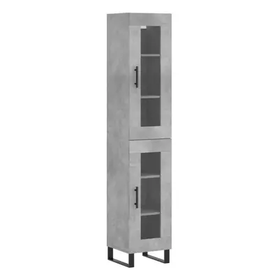 (concrete grey, glass door) vidaXL Highboard Sideboard Cupboard Side Board Storage Cabinet Engin