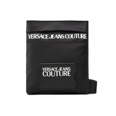 (One Size) Versace Jeans Couture 72YA4B9I Nylon Logo Messenger Bag Black