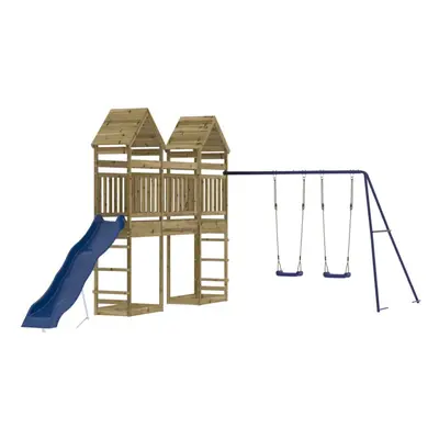 (solid impregnated pinewood) vidaXL Outdoor Playset Garden Playhouse Play Towers Impregnated Woo