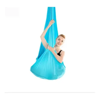 (Blue) Aerial Yoga Hammock Premium Silk Swing Antigravity Belts