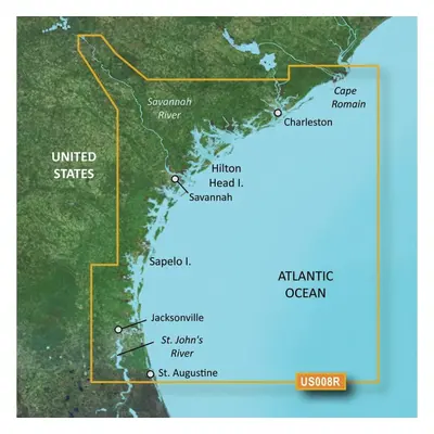 New-GARMIN VUS008R CHARLESTON TO JACKSONVILLE BLUECHART G2