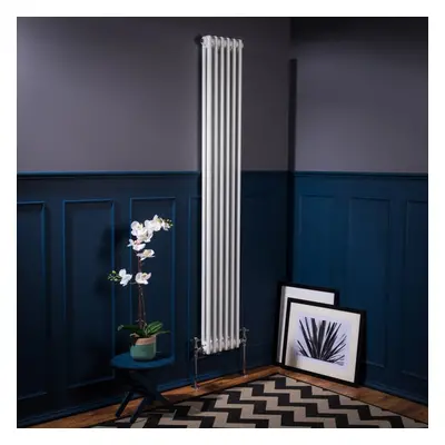 (1800 x 290mm Double, White) PlumbGalaxy Traditional-Style Cast Iron Radiator