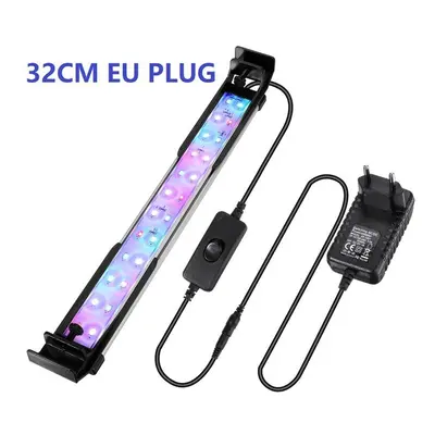 (EU Plug) 32CM 24LED RGB Aquarium Fish Tank Light Modes Double Drainage Water Grass Lamp