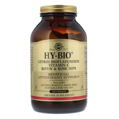 Solgar, Hy-Bio, Citrus Bioflavonoids, Vitamin C, Rutin & Rose Hips, Tablets