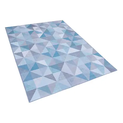 Area Rug x cm Grey with Blue KARTEPE