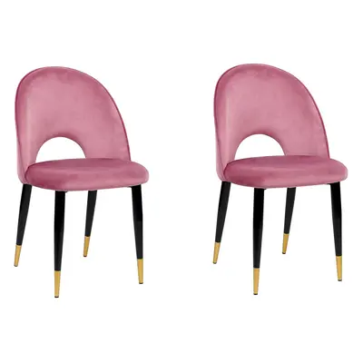 Set of Dining Chairs MAGALIA Velvet Pink