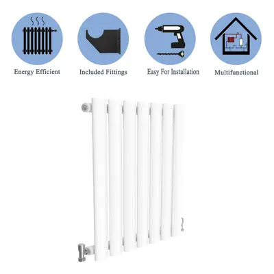 (Single, 600*413mm) White Single/Double Oval Column Radiator