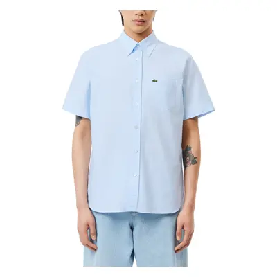 (Sky Blue, M) LACOSTE CH4976 Mens Oxford Shirt Short Sleeve