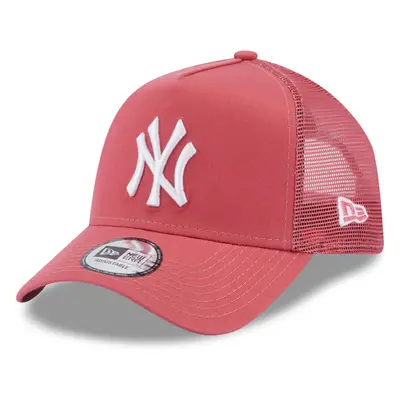 New Era NY Yankees 9FORTY A-Frame Adjustable Snapback Trucker Cap Hat - Coral