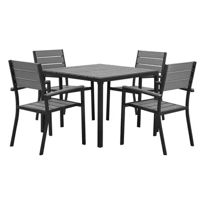 4 Seater Garden Dining Set Grey PRATO