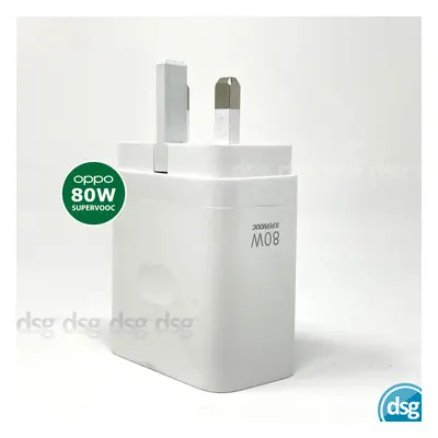 (80W UK ADAPTER) OPPO Power Adapter Fast Charger UK Plugs - 80W / 65W / 30W / 18W / 10W SuperVOO