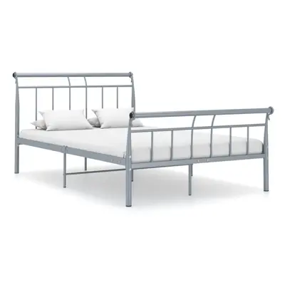 vidaXL Bed Frame Grey Metal 120x200 cm Bedroom Furniture Bed Base Bedstead