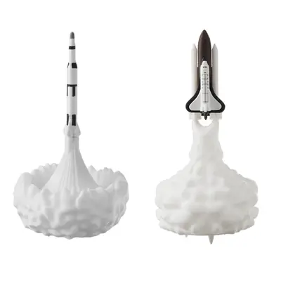 (8cm, Style 2) 3D Print Colour Saturn Rocket Lamp USB LED Kids Night Light Dimmable Touch Contro