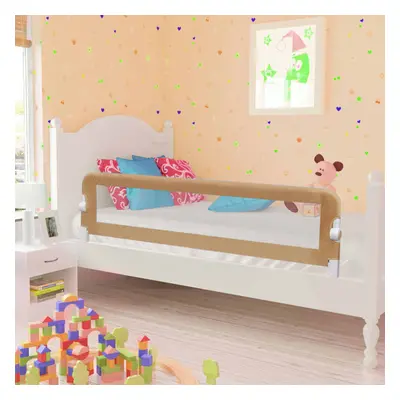 vidaXL Toddler Safety Bed Rail Taupe 150x42cm Polyester Kids Nursery Rail