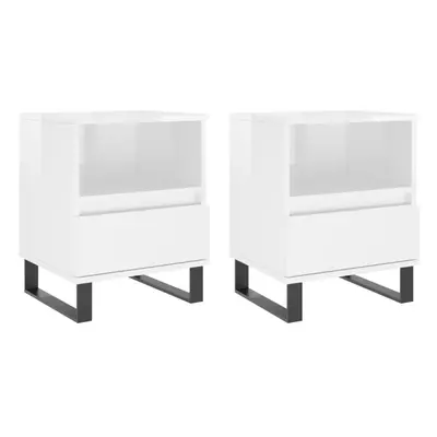 (high gloss white, pcs) vidaXL Bedside Cabinets Nightstand Side Table Bed Cabinet Engineered Woo