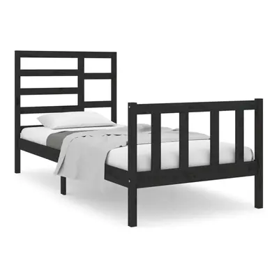 (black, x cm) vidaXL Bed Frame Bed Base Bedstead Bedroom Mattress Foundation Solid Wood