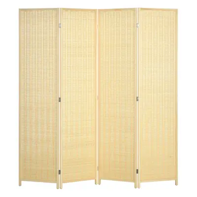 HOMCOM Panel Folding Room Divider 170cm Wall Privacy Screen Protector Natural