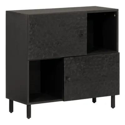 (black) vidaXL Side Cabinet Home Storage Cabinet Cupboard Sideboard Solid Wood Mango