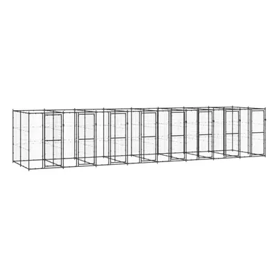 vidaXL Outdoor Dog Kennel Steel 19.36 m? Puppy Enclosure Patio Dog House Cage