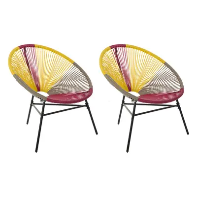 Set of Garden Chairs ACAPULCO PE Rattan Yellow