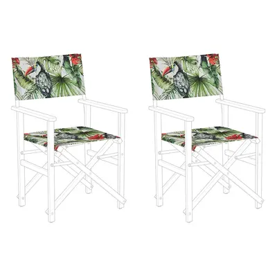 Set of Garden Chair Replacement Fabrics Toucan Pattern CINE