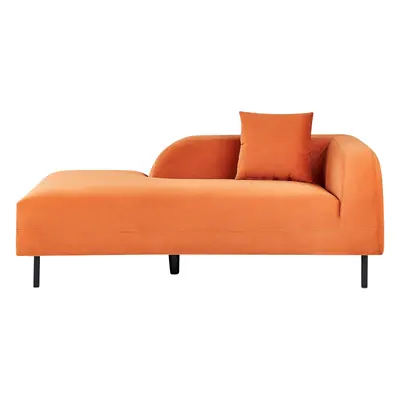 Right Hand Velvet Chaise Lounge Orange LE CRAU