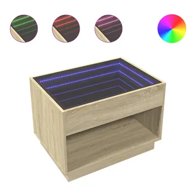 (sonoma oak, x x cm) vidaXL Coffee Table with Infinity LED Hallway End Table Accent Side Table