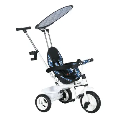 HOMCOM in Kids Tricycle w/ Removable Handle for 1.5+ year, Blue