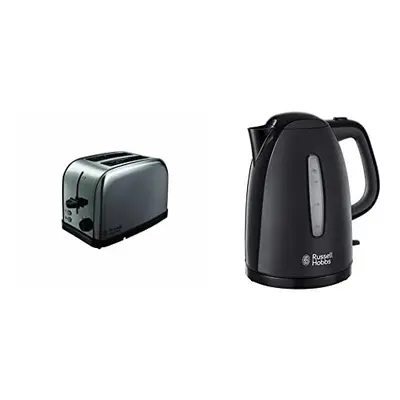 Futura 2-Slice Toaster - Stainless Steel Silver & Textures Plastic Kettle 21271, 1.7 L, W - Blac