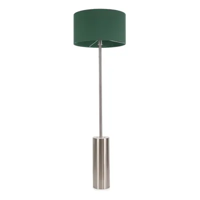 ValueLights Lexy Green Shade with Brushed Chrome Dimmable Floor Lamp